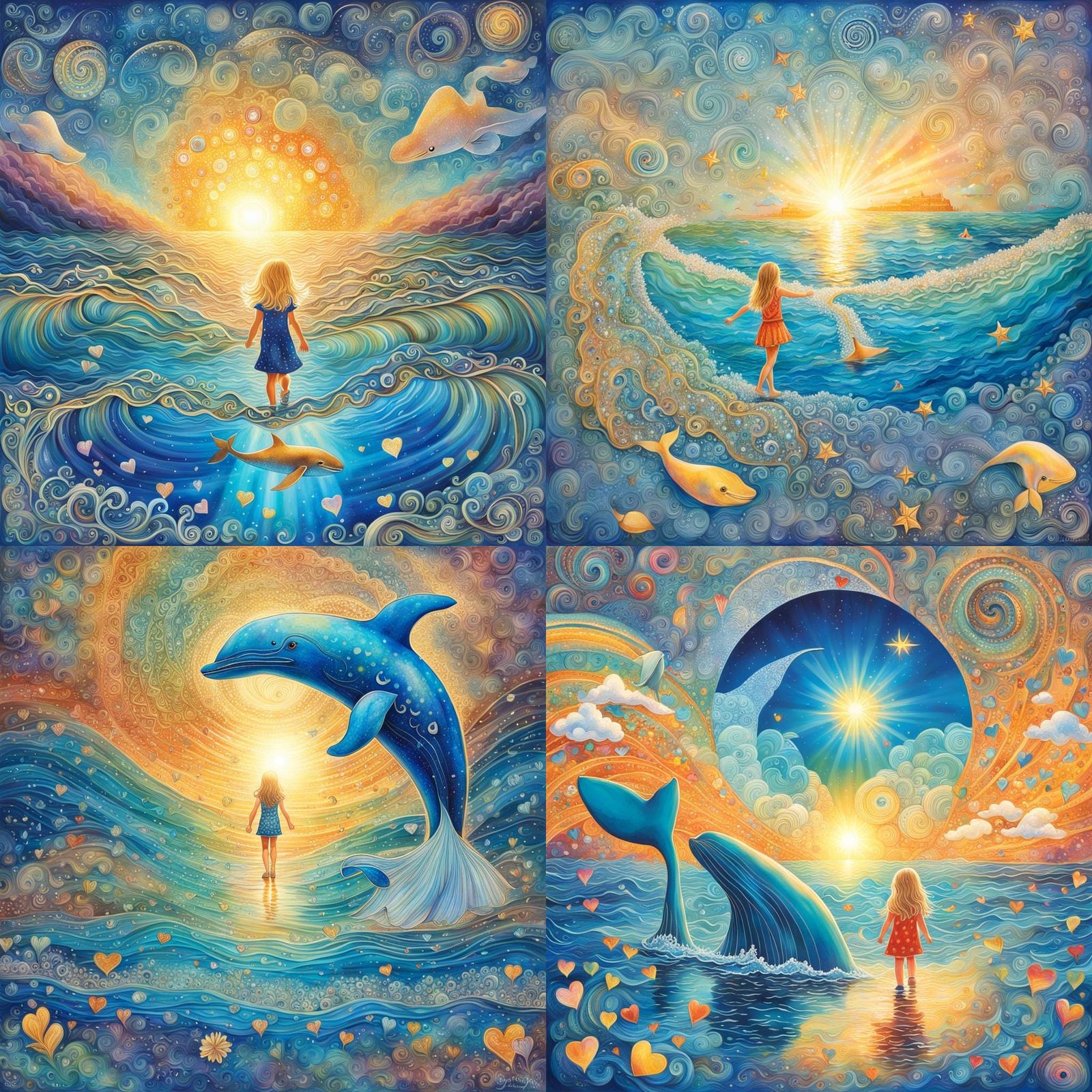 Golden Rainbow Aura with Whale Tail