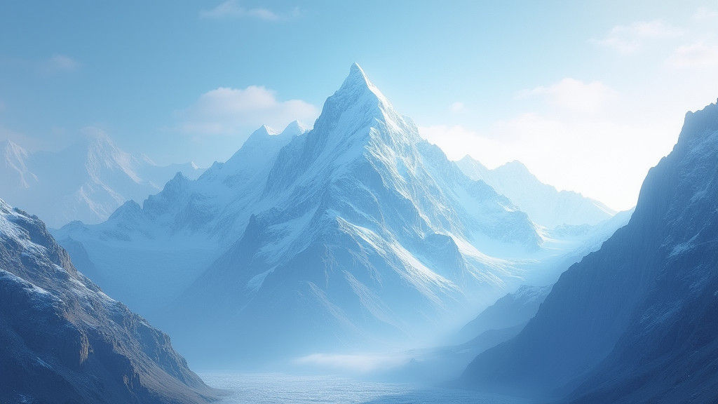 Ethereal Glacial Mountain Landscape in Soft Focus