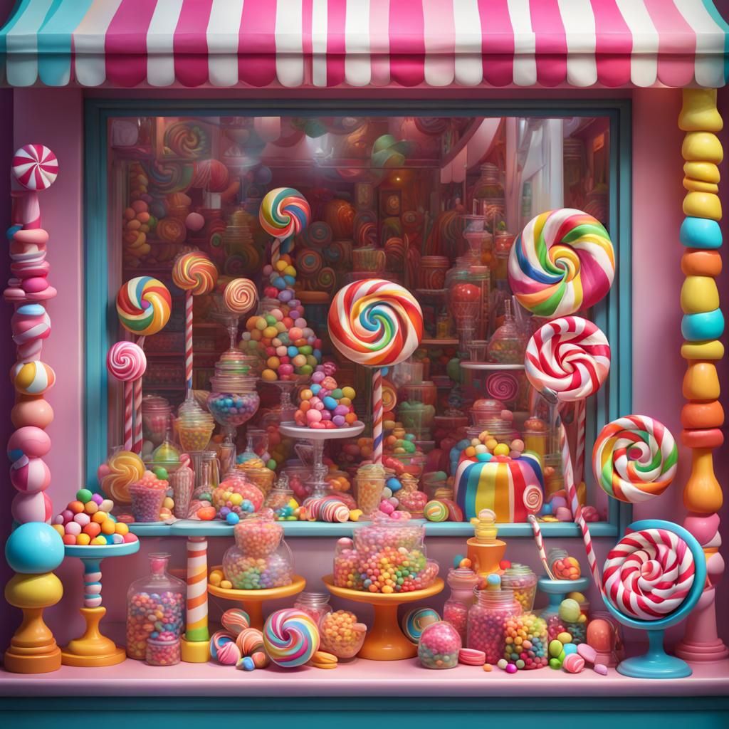 Whimsical Candy Art Toys Shop Display