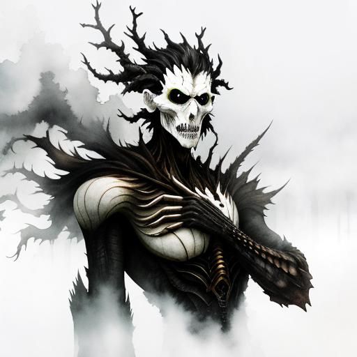 Surreal Double Exposure: Monster in Dystopian Cityscape