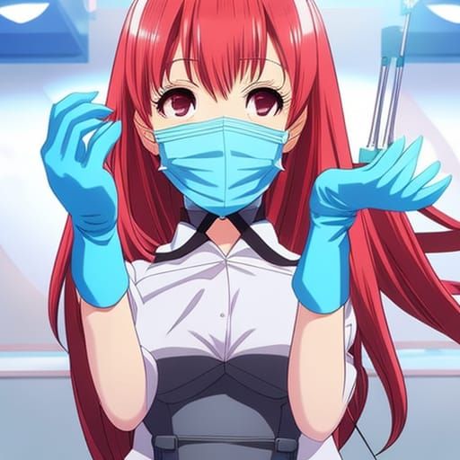 Cute Female Dentist in Anime Style Illustration