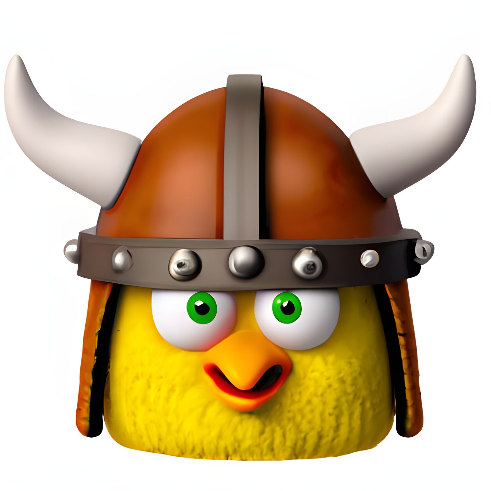 3D Chicken Viking Helmet: Playful Emoji