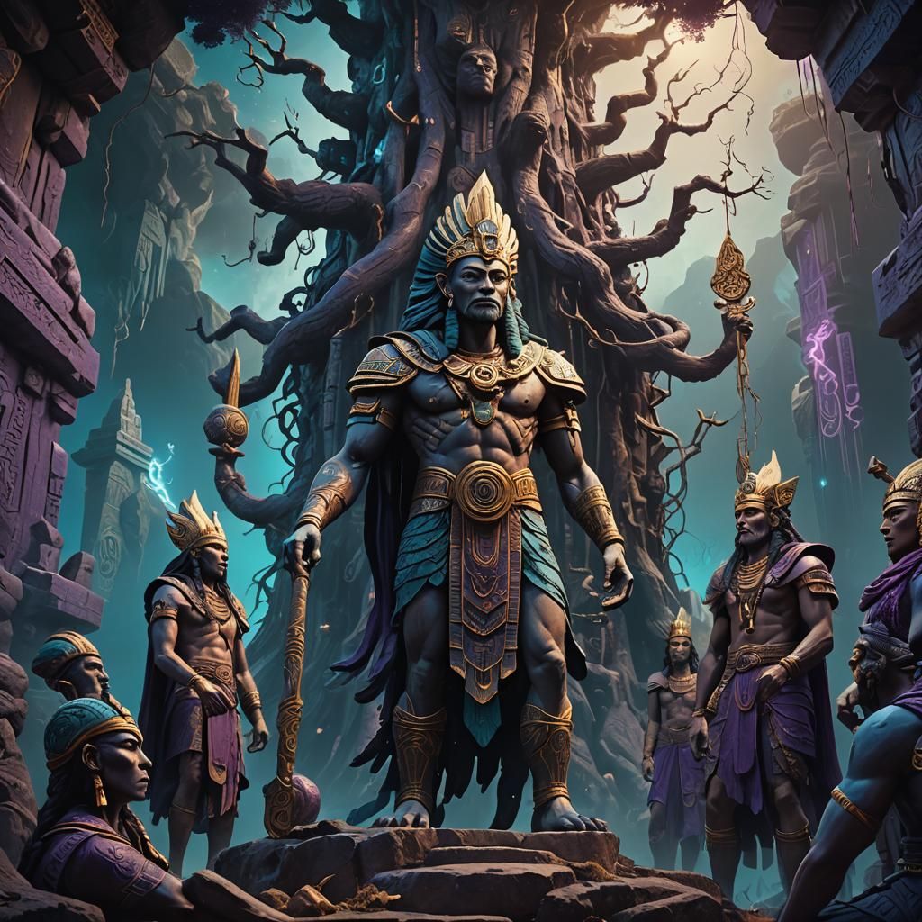 Annunaki Observing Humanity, Digital Matte Painting