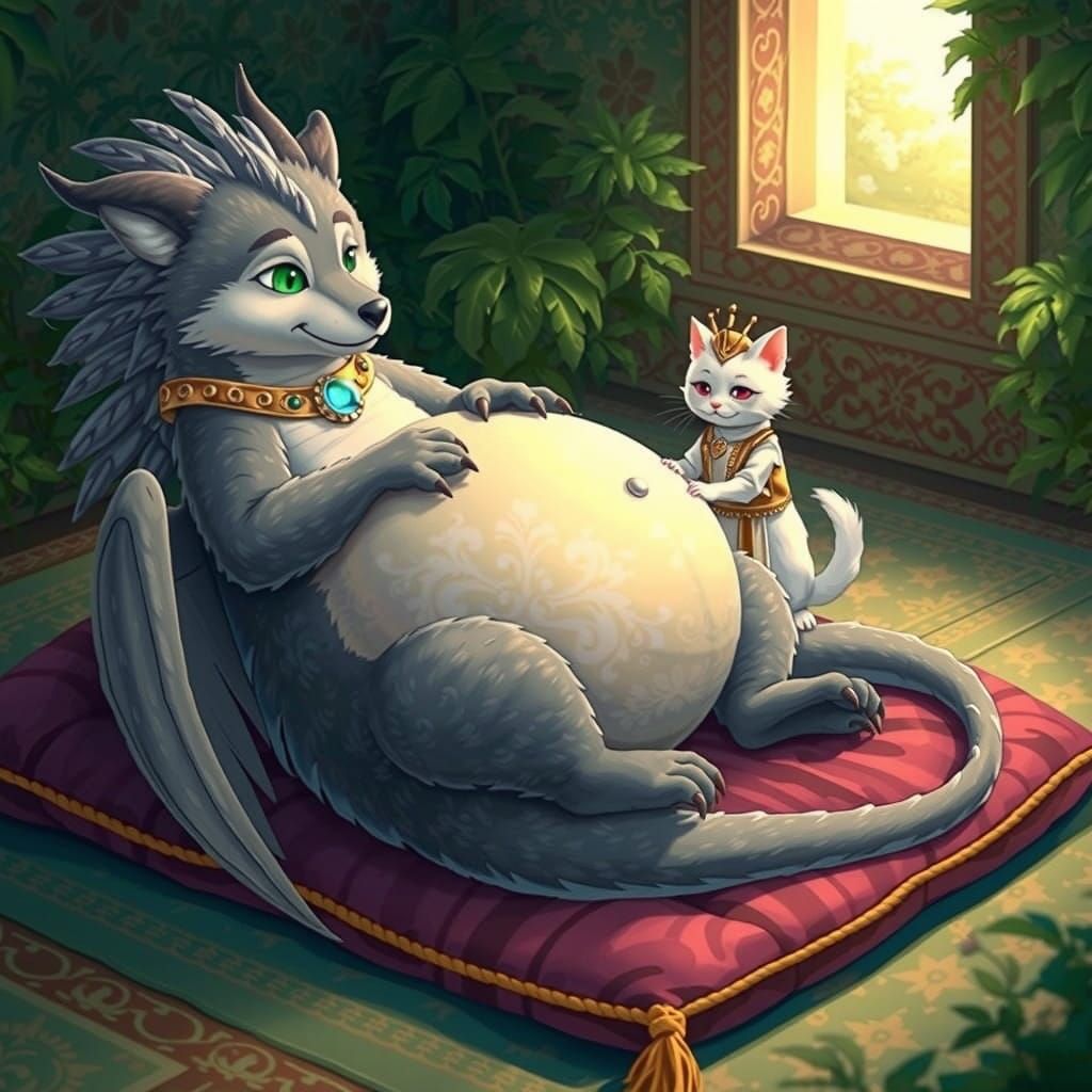 Surreal Dragon Portrait in Pastel Anime Style