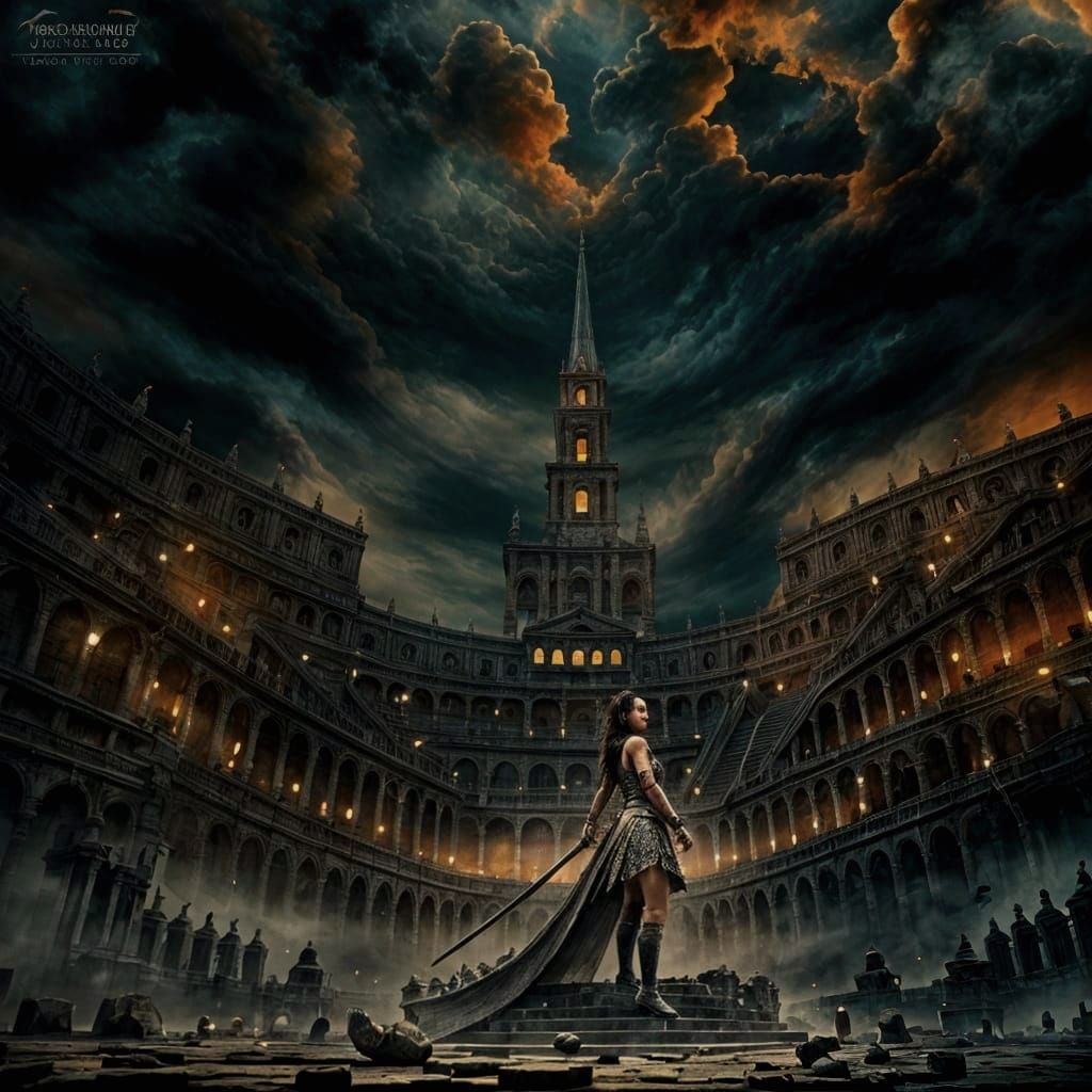 Futuristic Civilization Around Cyber Tree: Whimsical Landsca...