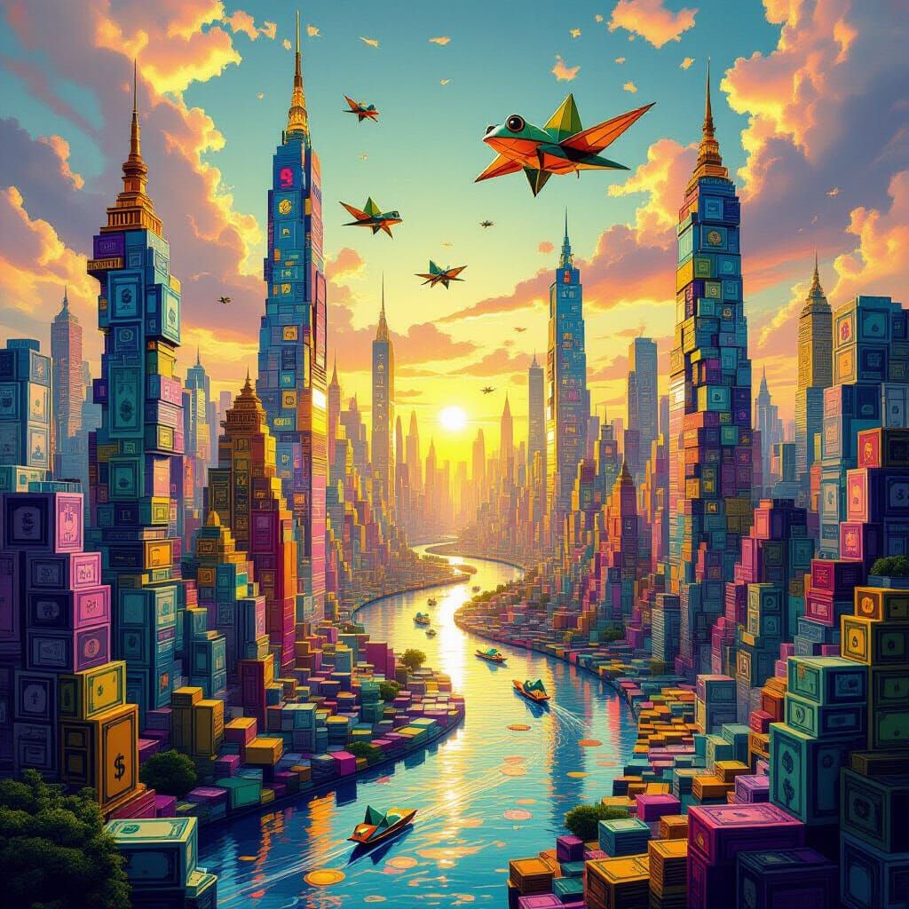 Surreal City of Money and Gold