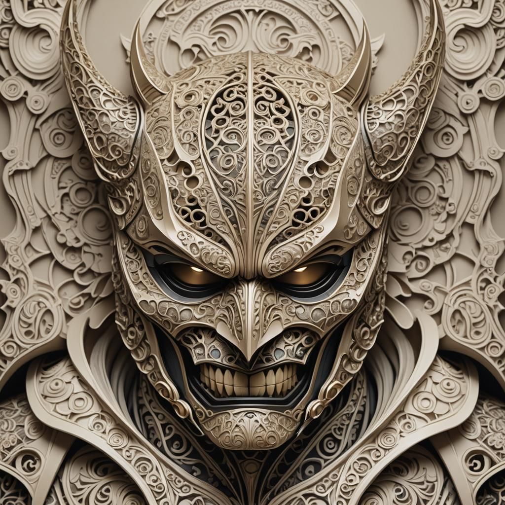 realistic batman oni mask samurai