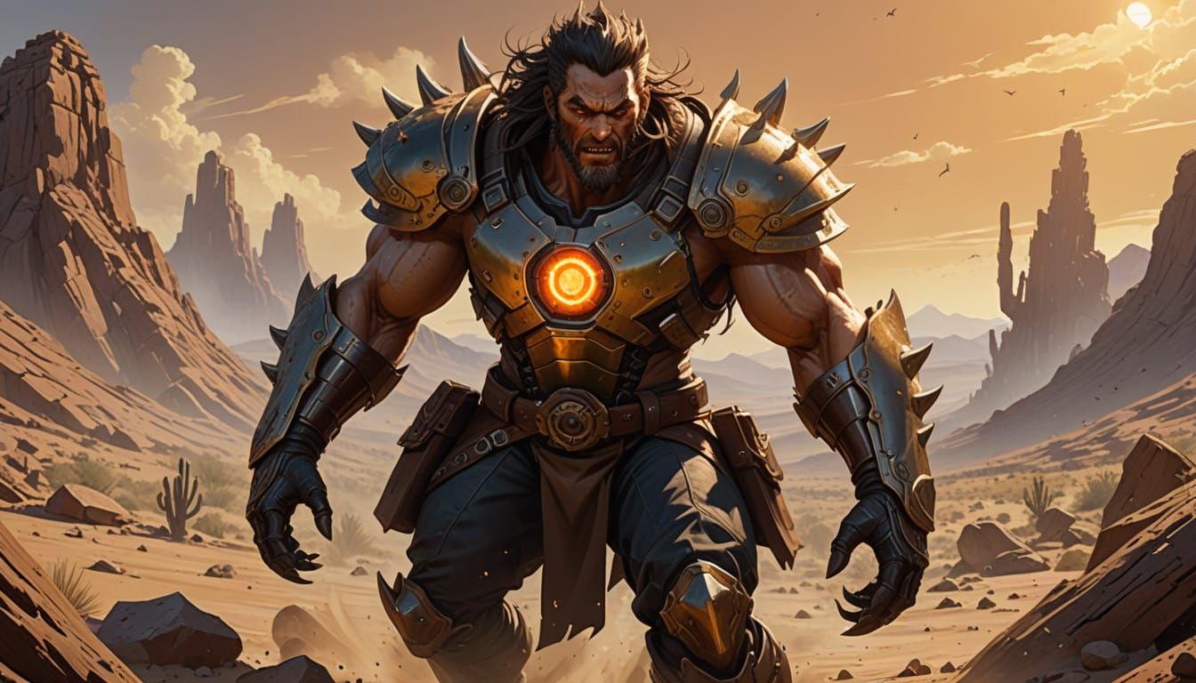 Karrašok in a Futuristic Metal Suit