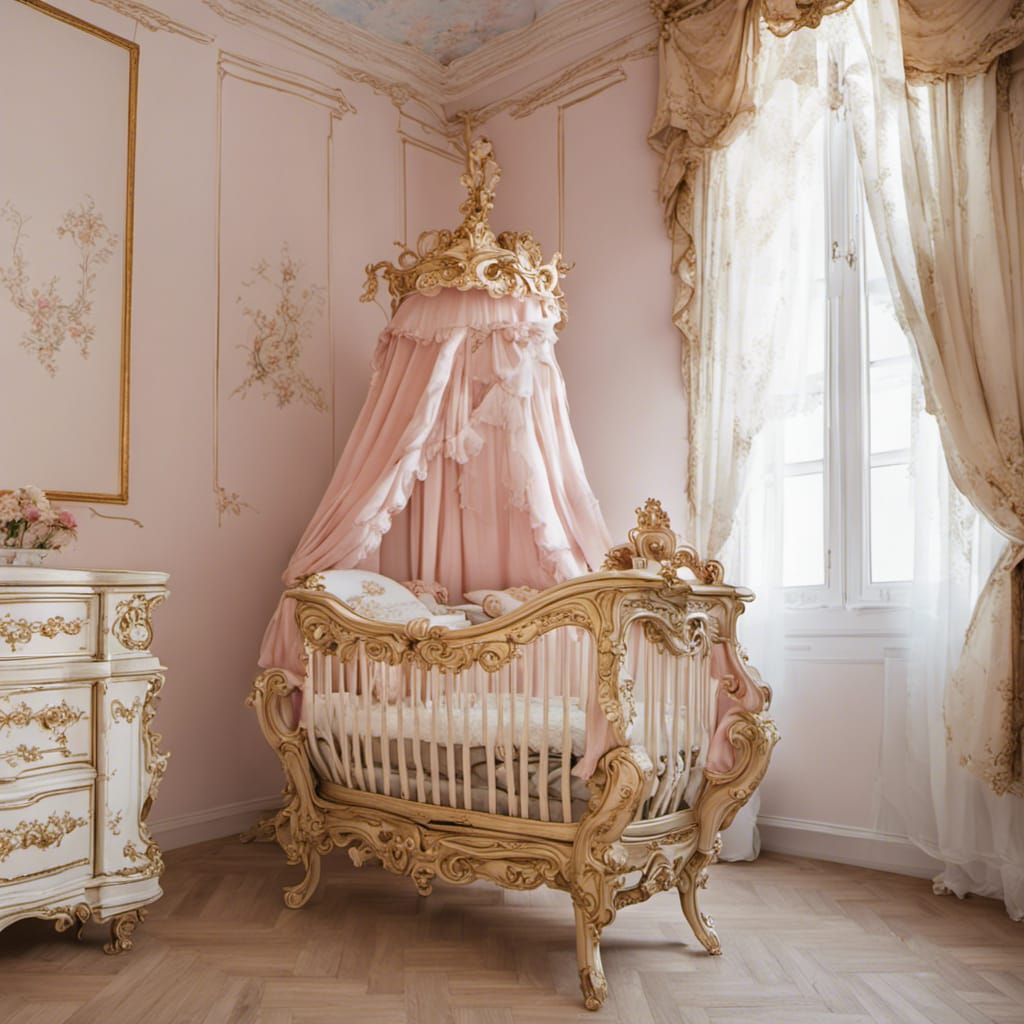 Rococo Cradle in Princess Nursery Room