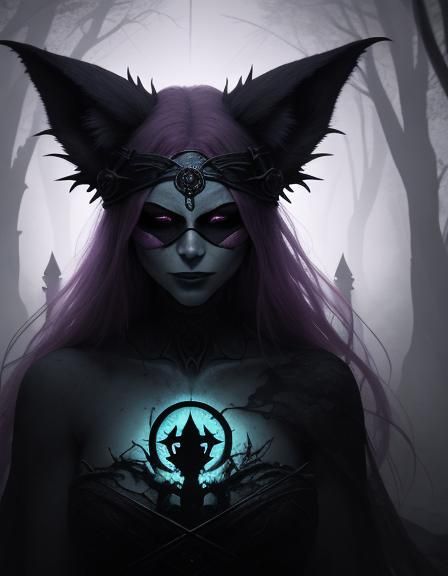 Cursed Catacombs: Occult Fox-Girl Oracle and Baphomet