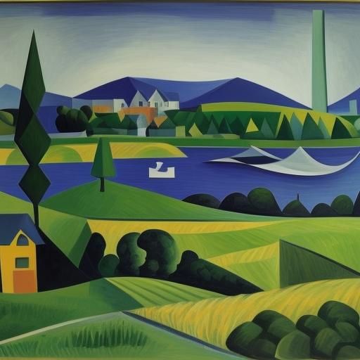 Cubist Evening Landscape in Ireland