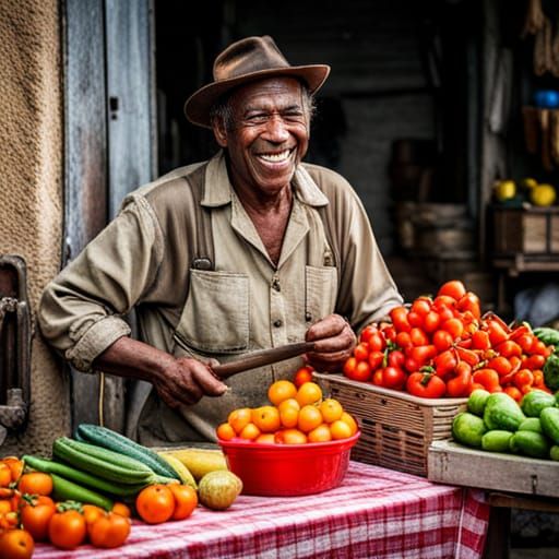 farmer in Farmers Market