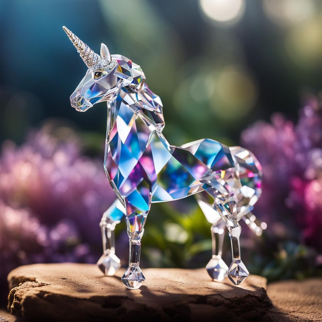 Faceted Crystal Unicorn: Professional Photography