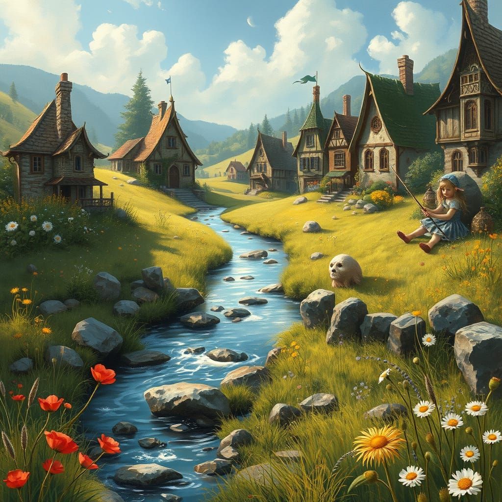 Enchanting Elf Girl in Fantasy Landscape