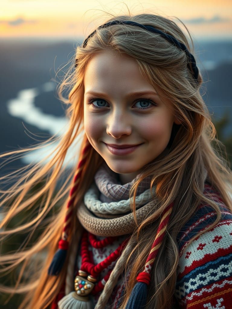 Nordic Beauty in Hyperrealistic Cinematic Portrait