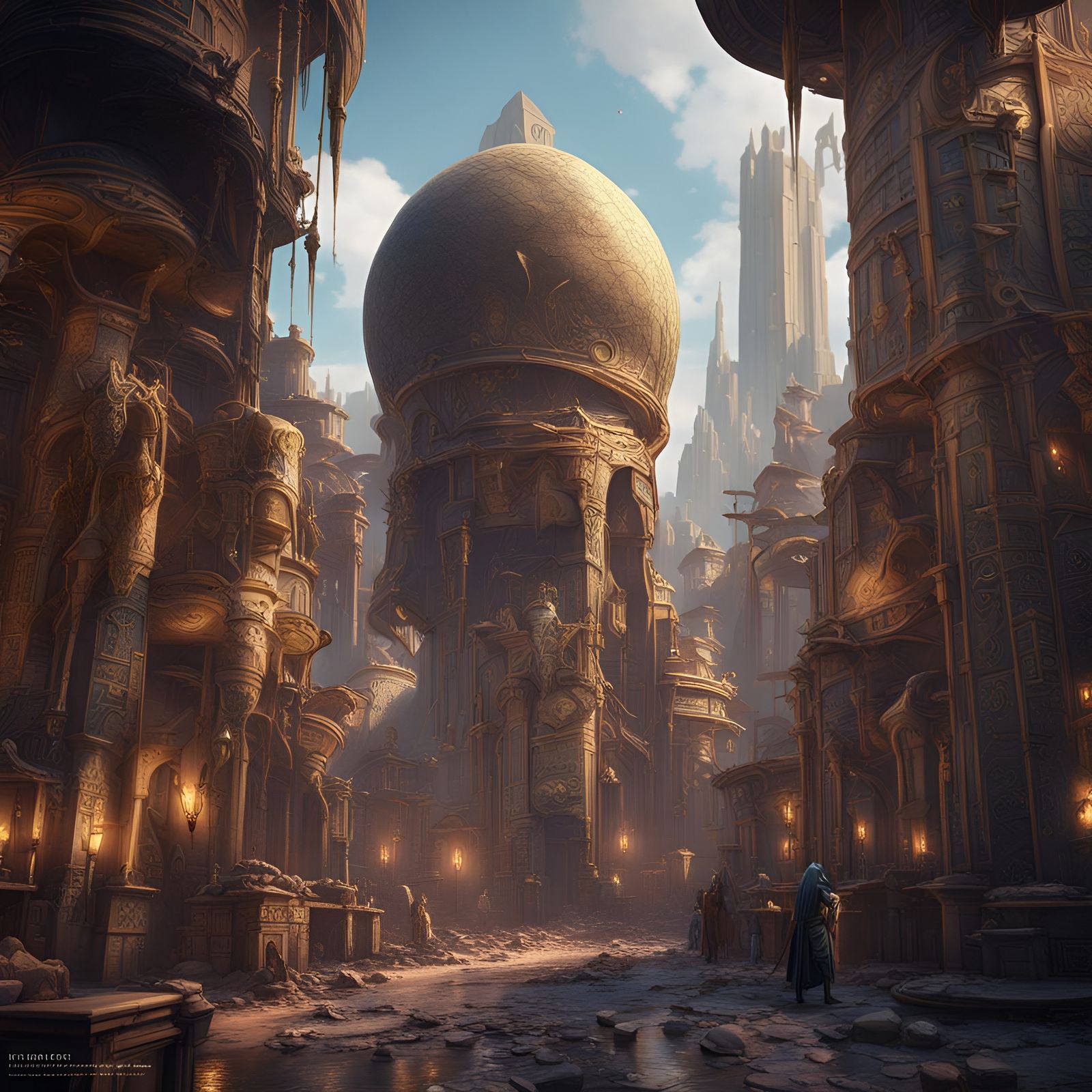 City of Thoth: Detailed Matte Painting in Fantasy Style