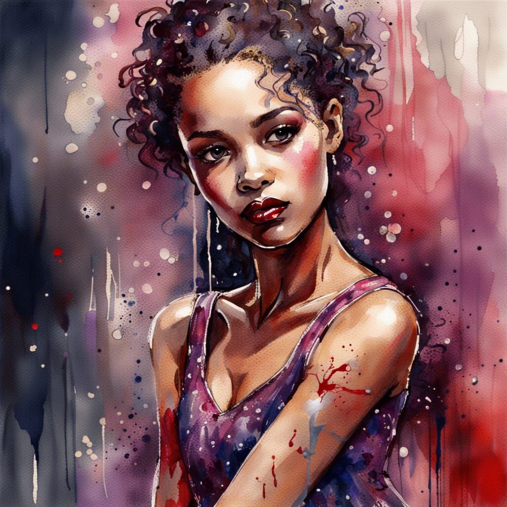 Beautiful Ballerina in Watercolor by Royo