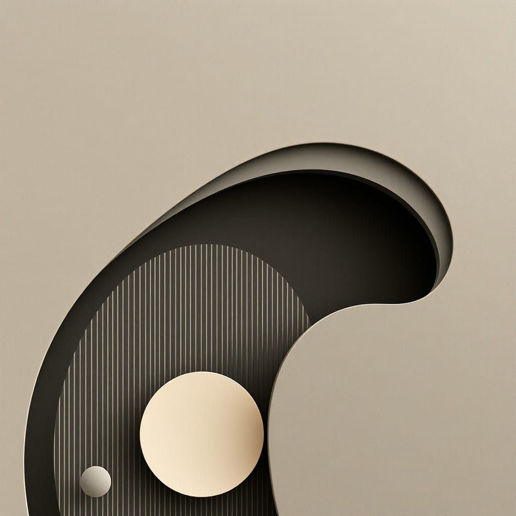 Geometric Fantasies in Soft Gray Hues with Dark Accents