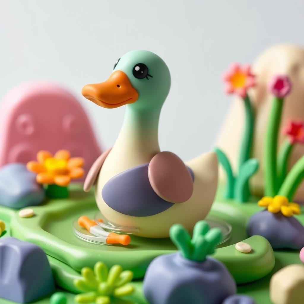 Abstract Play-Doh Duck Diorama