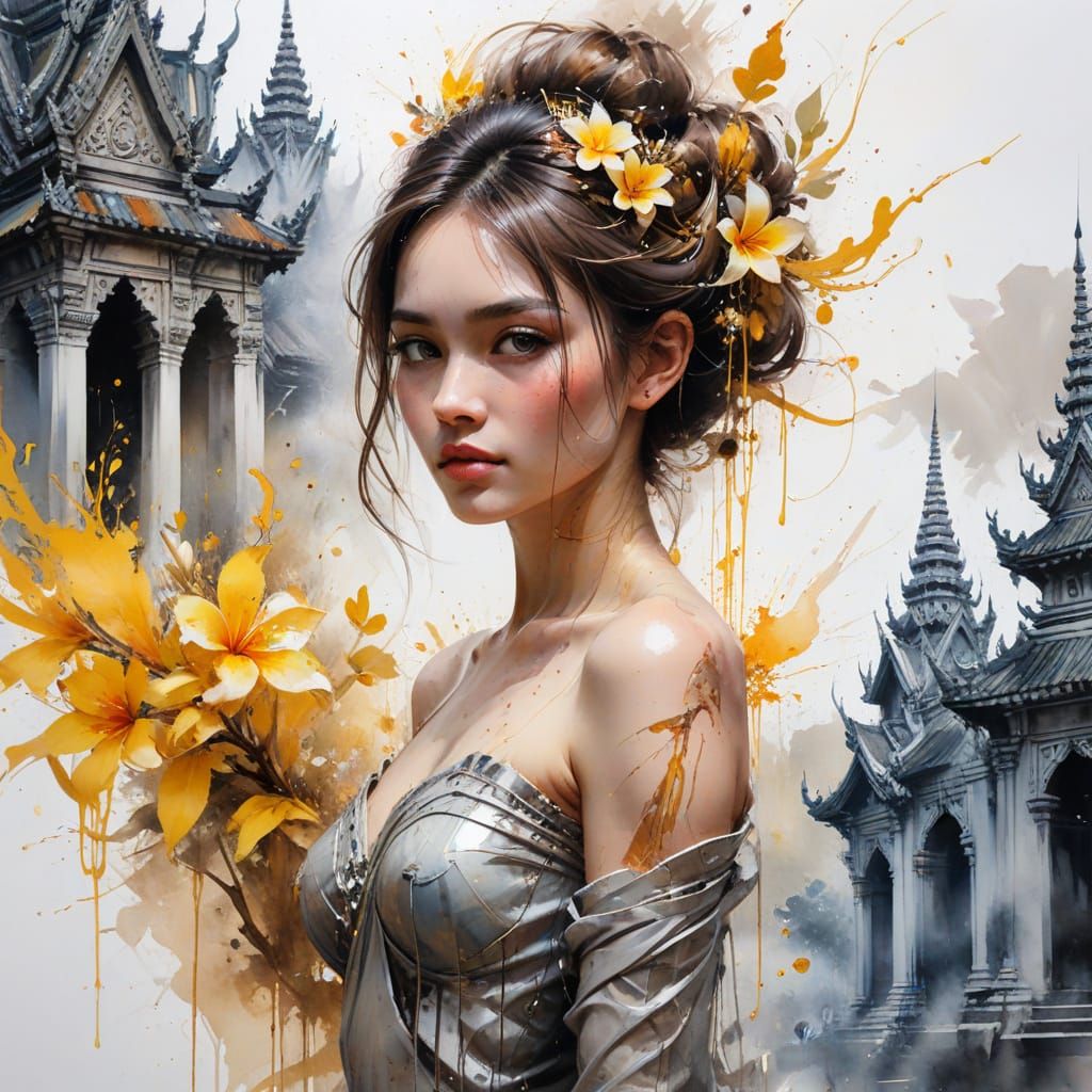 Royal Palace and Silver Pagoda, Phnom Penh in Watercolors