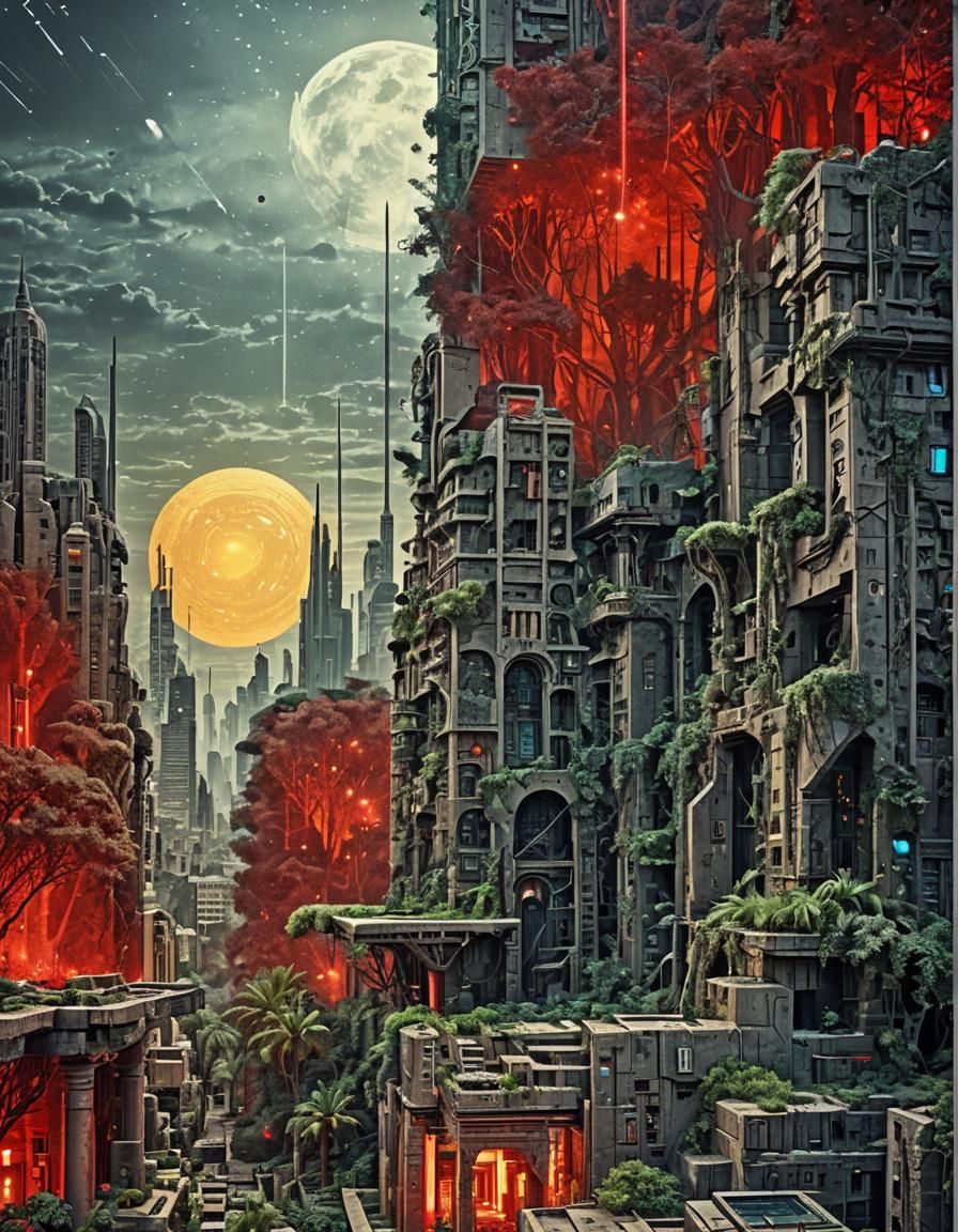 Ancient Metropolis Awakens in Vibrant, Surreal Decay