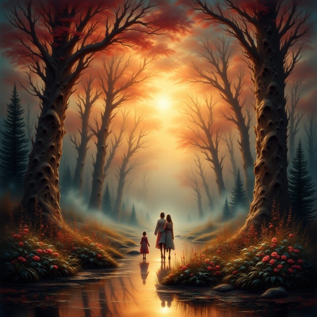 Dreamy Starlit Landscape in Photography Style