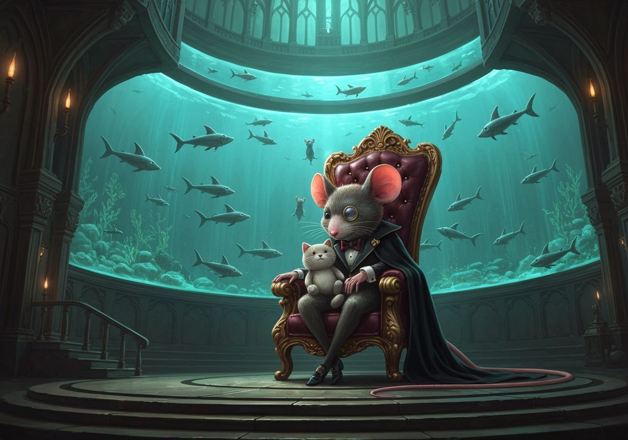 Anthropomorphic Mouse Villain in Giger-esque Hideout