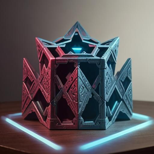 Mysterious Octagon Puzzle Box in Library Study