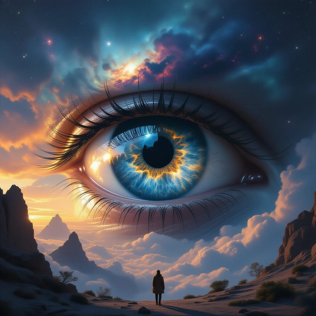 Colossal Cosmic Eye in Celestial Digital Matte Painting