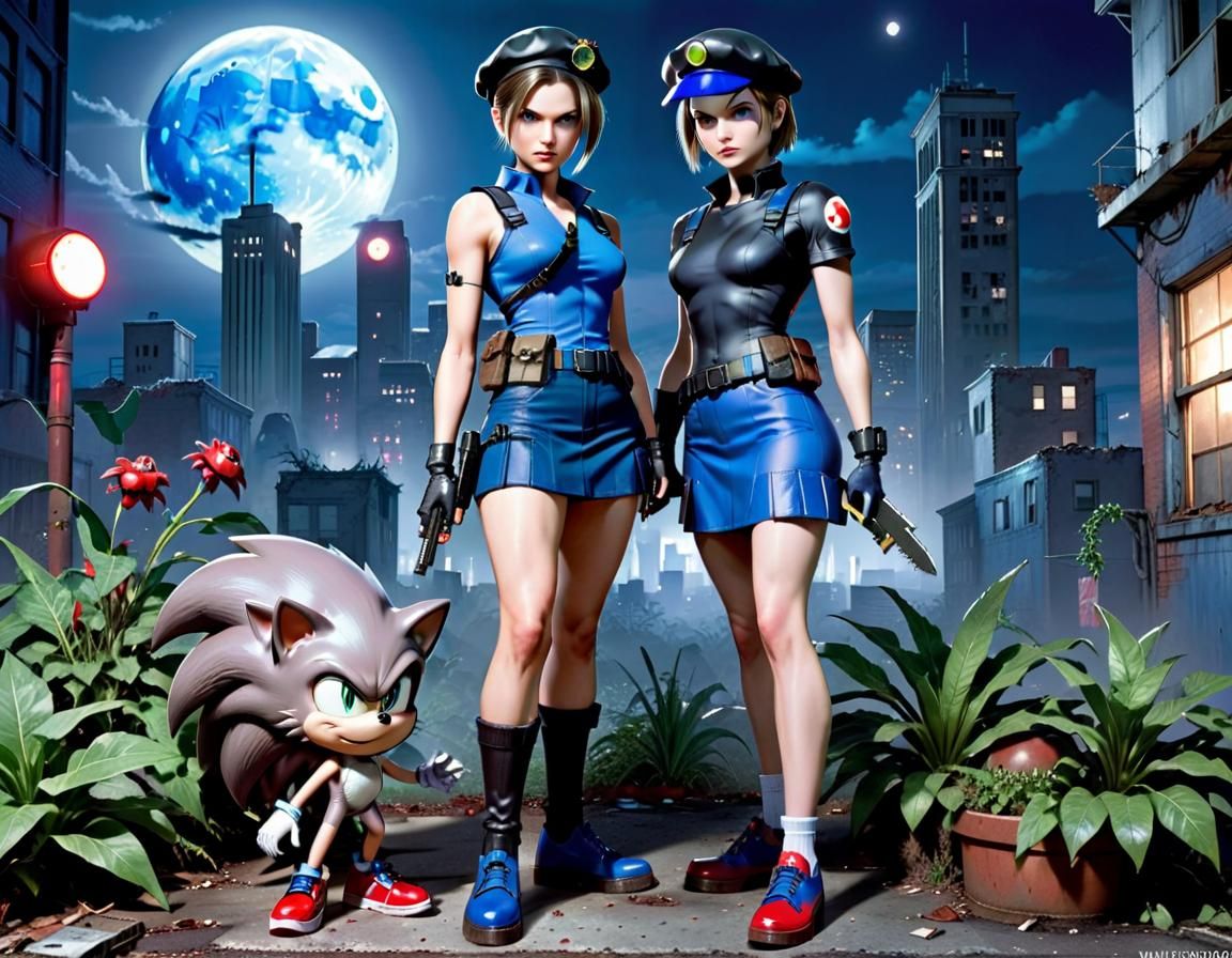 Jill Valentine and Sonic Team Up in Cityscape