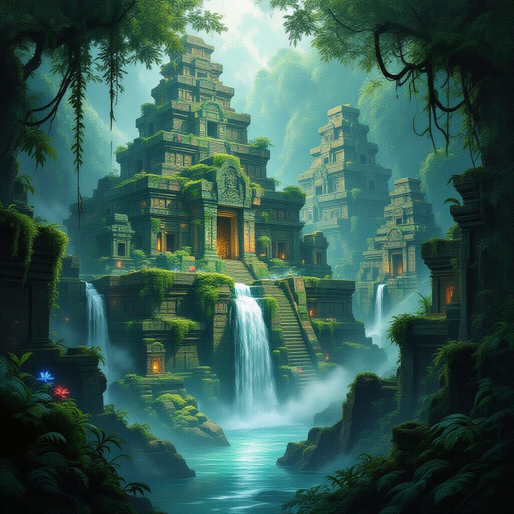 Jungle City Reclaimed by Nature, Fantasy Concept Art