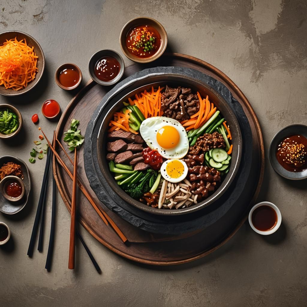 Colorful Bibimbap Bowl in Fantasy Concept Art