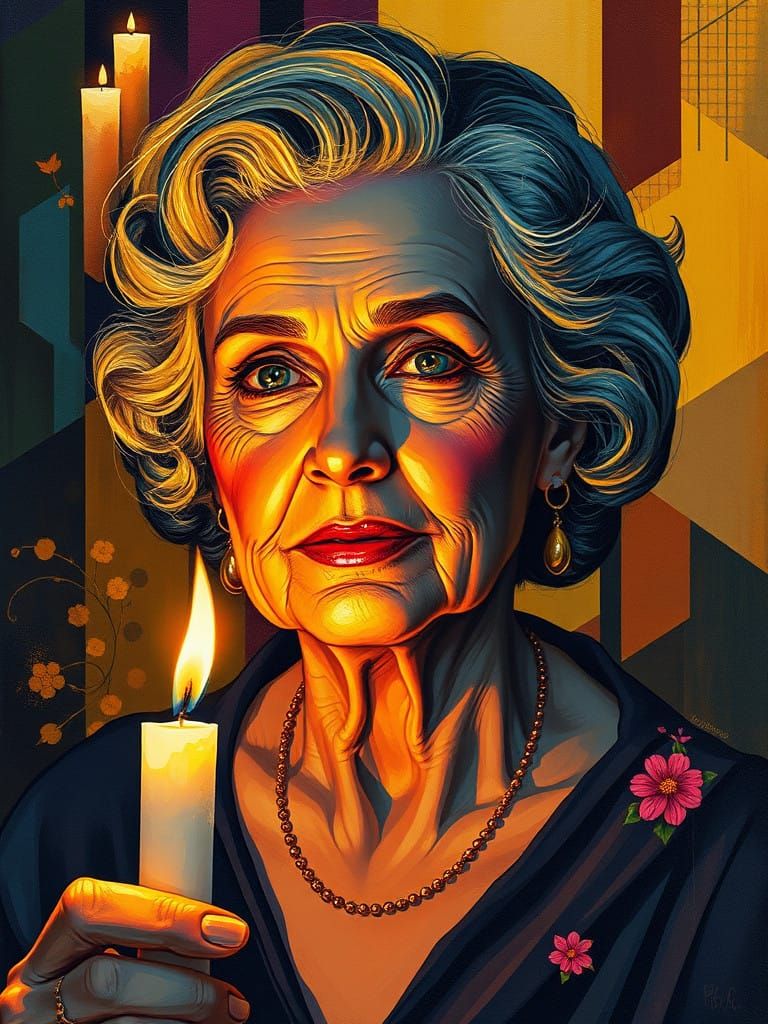 Epic Gouache Portrait of Carol in Impressionist Style with W...