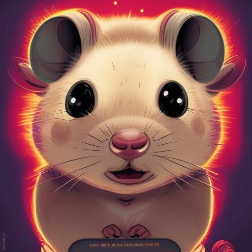 Hyperrealistic Hamster Portrait with Sparkly Eyes