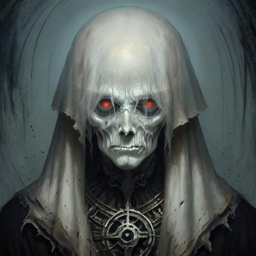 Ethereal Ghost Portrait in Gothic Horror Style