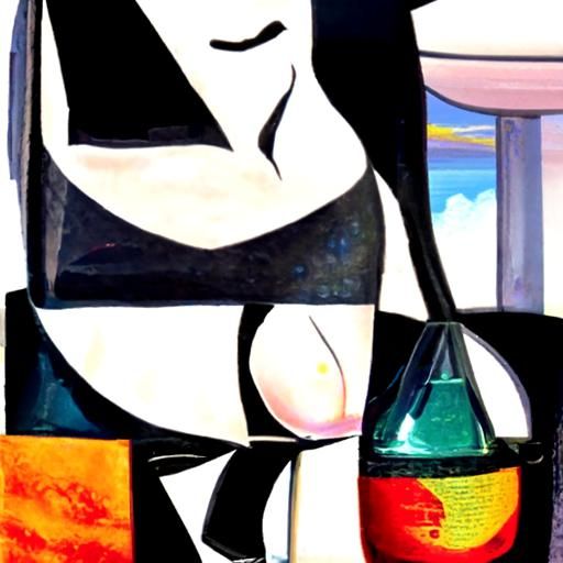 Abstract Cubist Woman in Oil, Divine Light