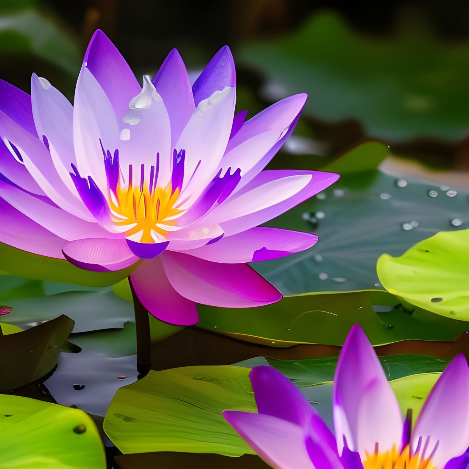 Detailed Macro Photograph of a Purple Lotus Flower