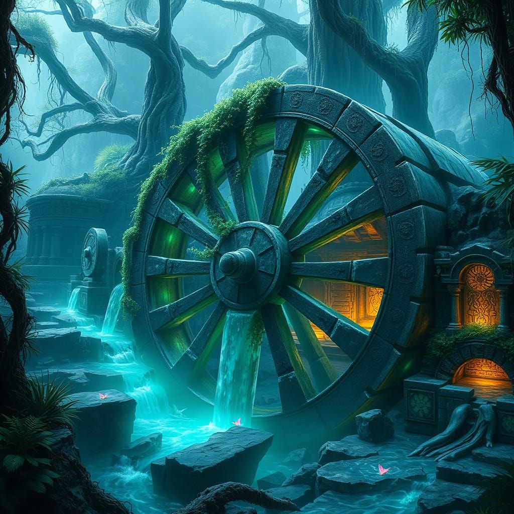 Surreal Jungle Waterwheel Unveils Ancient Temple Secrets in ...
