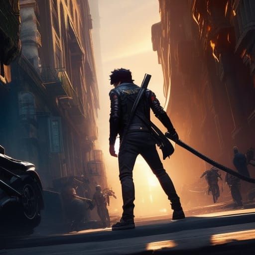 Nico di Angelo Digital Art by Rutkowski, Mucha, WLOP