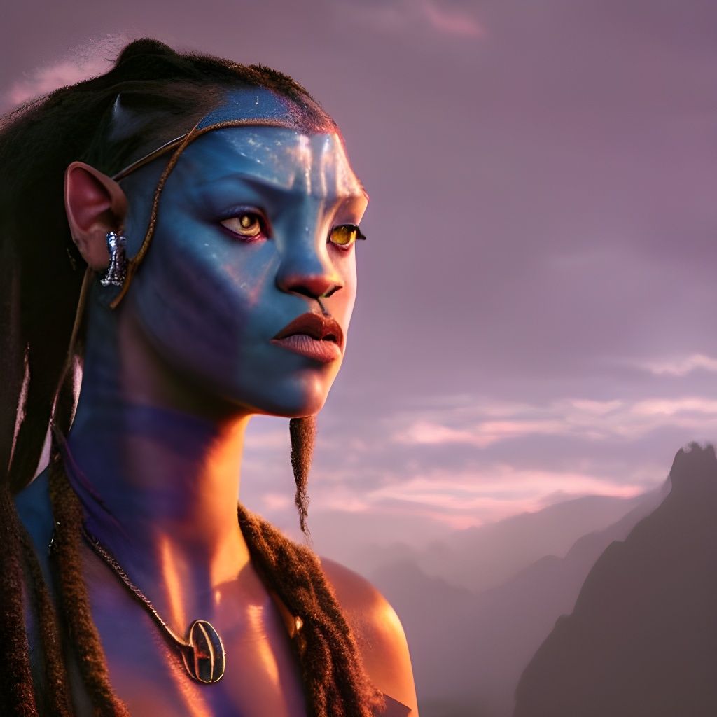 Rihanna as Avatar: Hyperdetailed Cinematic Concept Art