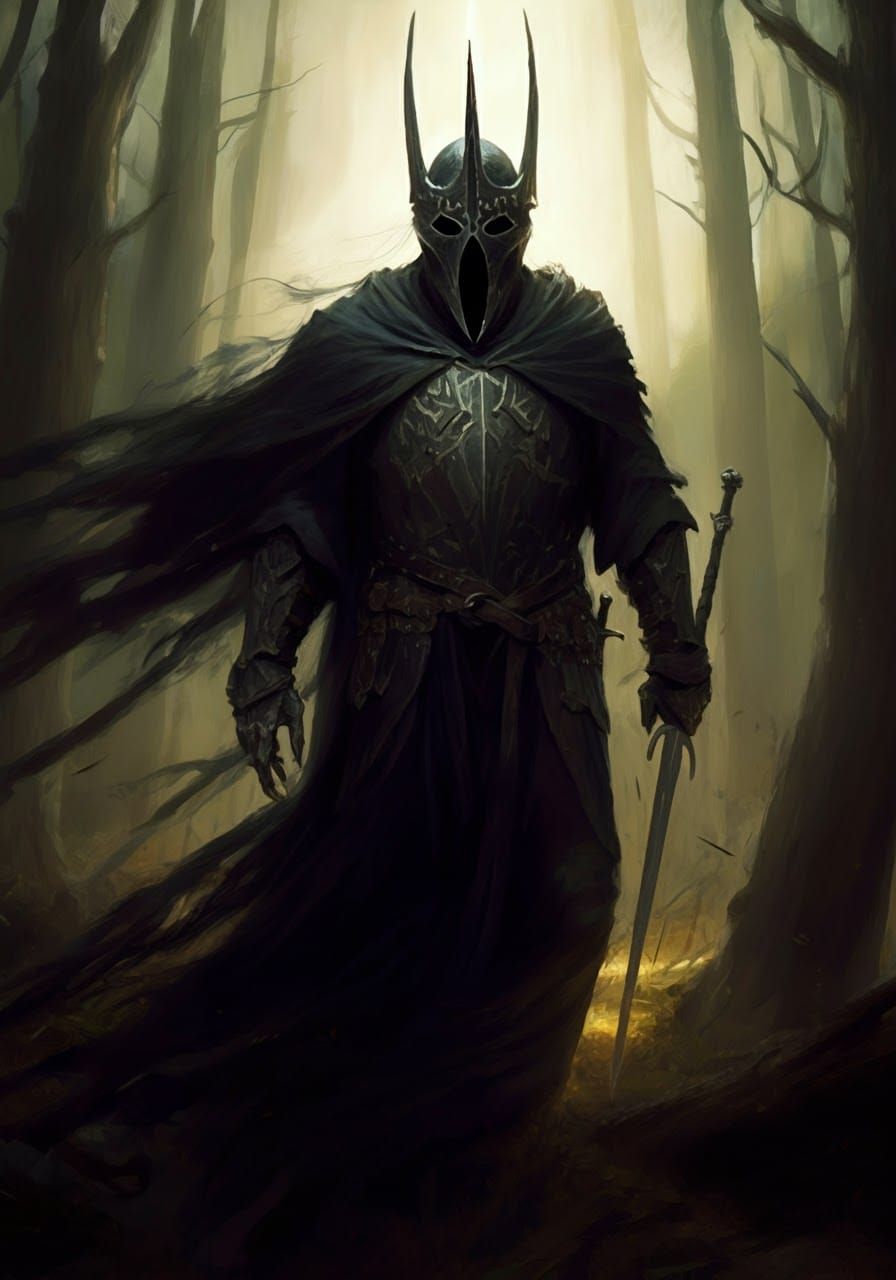 Nazgul with Ring in Dark Fantasy Forest