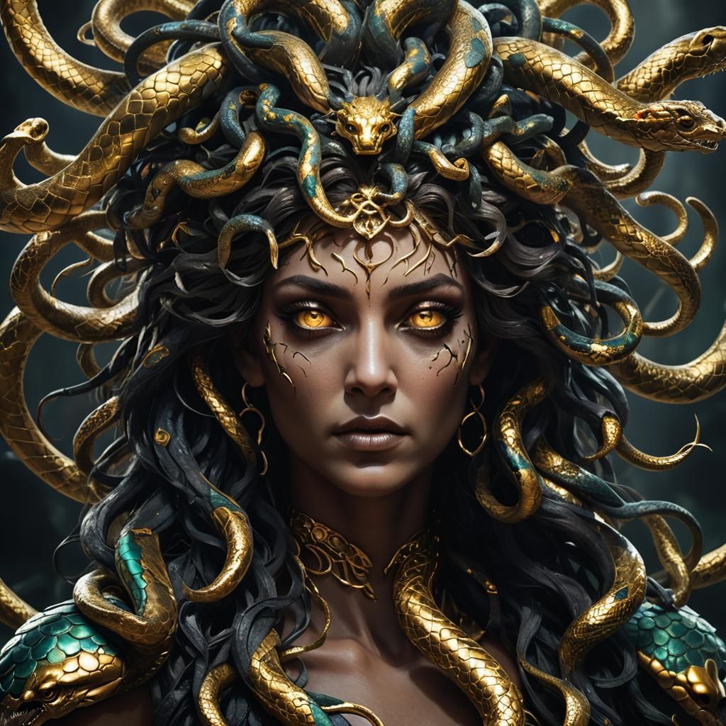 Medusa Portrait in Dark Fantasy Concept Art