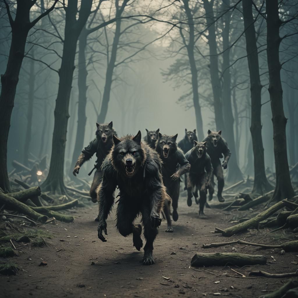 Werewolves Stroll Through London: Cinematic Film Still