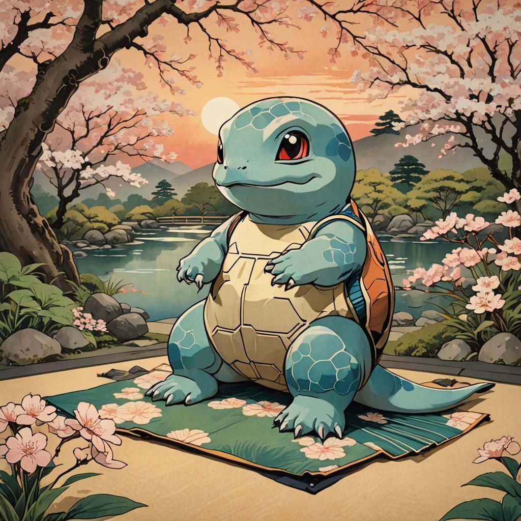 Squirtle ukiyo-e style