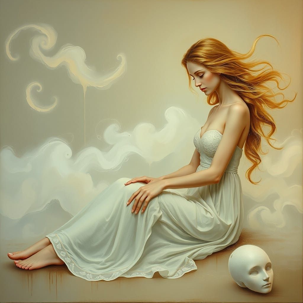 Surreal Goddess Offers Tranquil Massage in Dreamlike Landsca...