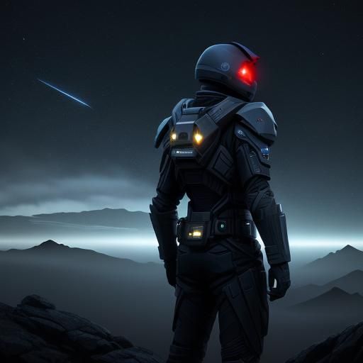 Mysterious Moonscape with Eerie Clouds in Low Poly Style