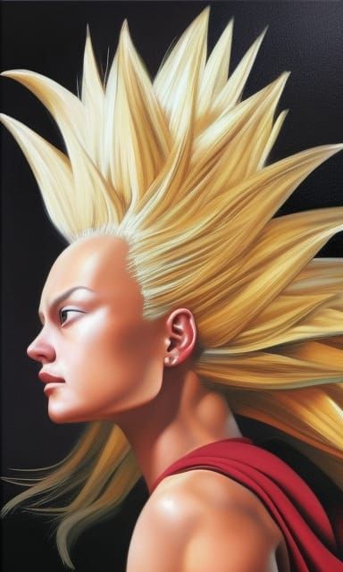 Female Super Saiyan in Caravaggio Style