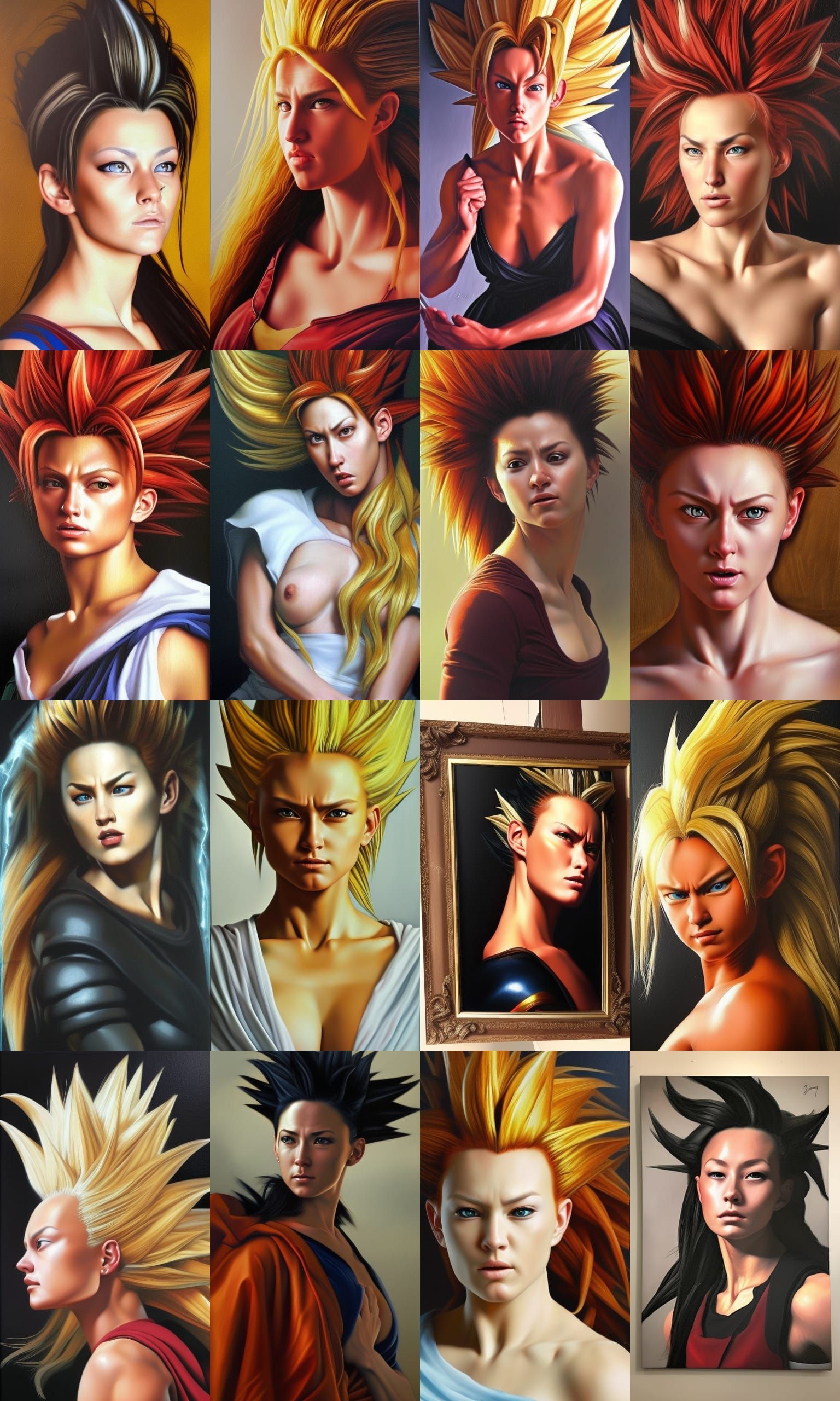 Beautiful Super Saiyan in Caravaggio Style