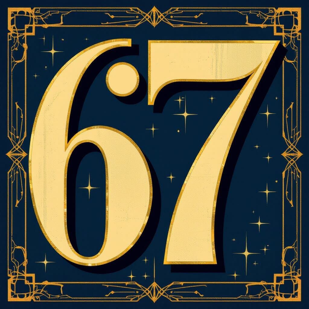 Bold Geometric Art Deco Numbers 6 and 7