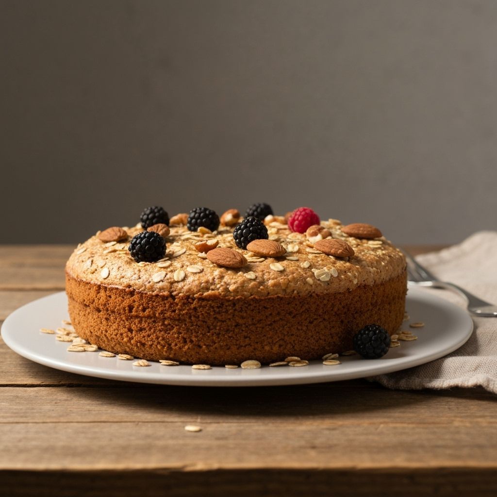Healthy Homemade Cake with Nuts and Berries